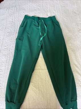 Figs Women's Forest Green Drawstring Jogger Pants LARGE LG